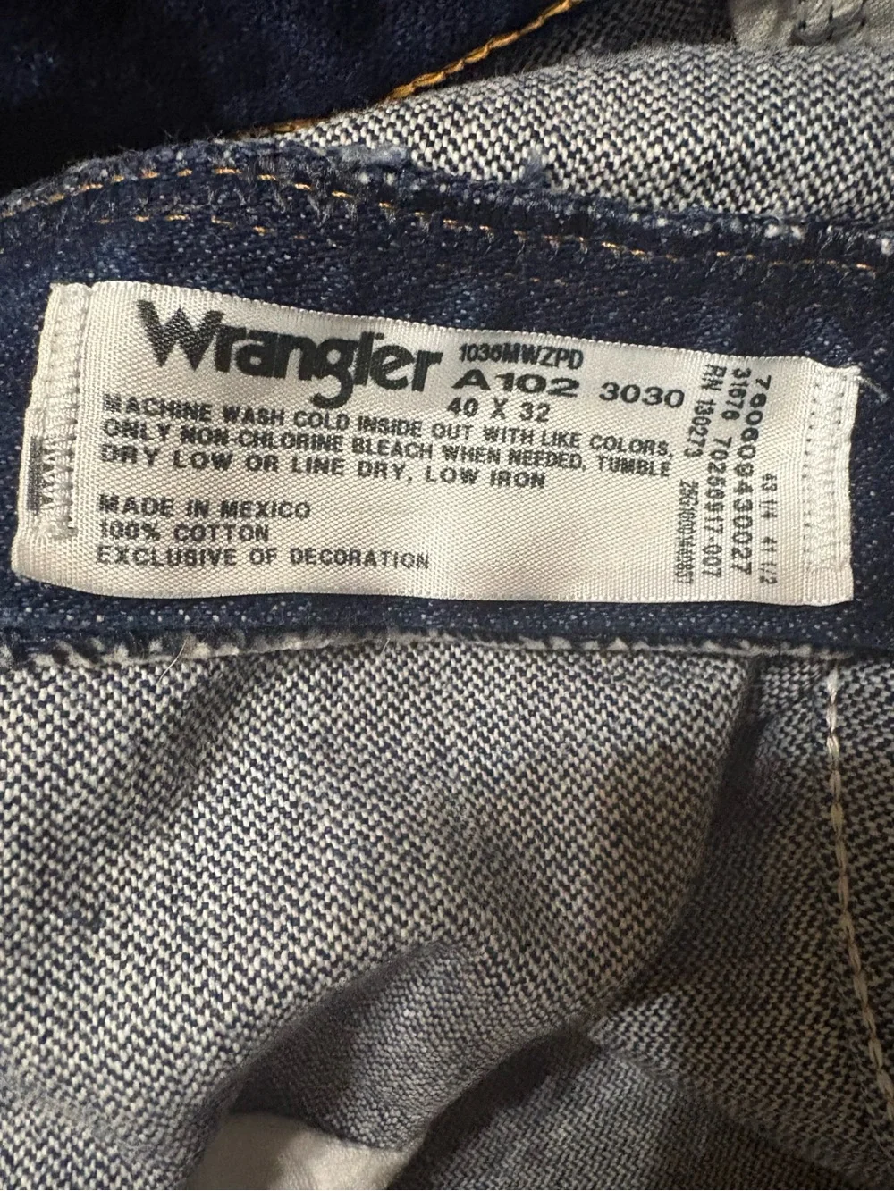 Wrangler 36MWZ size 40x32